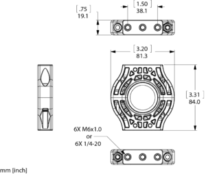 ML-DMC-TI-M and ML-DMC-TI-I Bracket Line Drawing