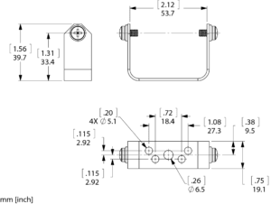 YMB Small Bracket Line Drawing