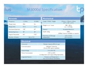 Blueprint Subsea Oculus M3000d specifications