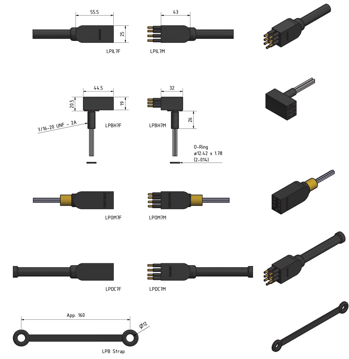 SubConn Low Profile - 7 contacts